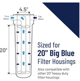 Pentair Pentek Big Clear 20" Filter Housing with or w/o bracket and wrench