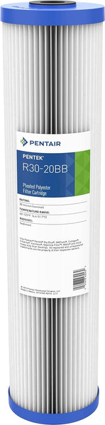 PENTEK 155430-43 R Series 30 Micron Reusable Pleated Polyester R30-20BB Filter Cartridge (4.5" x 20")